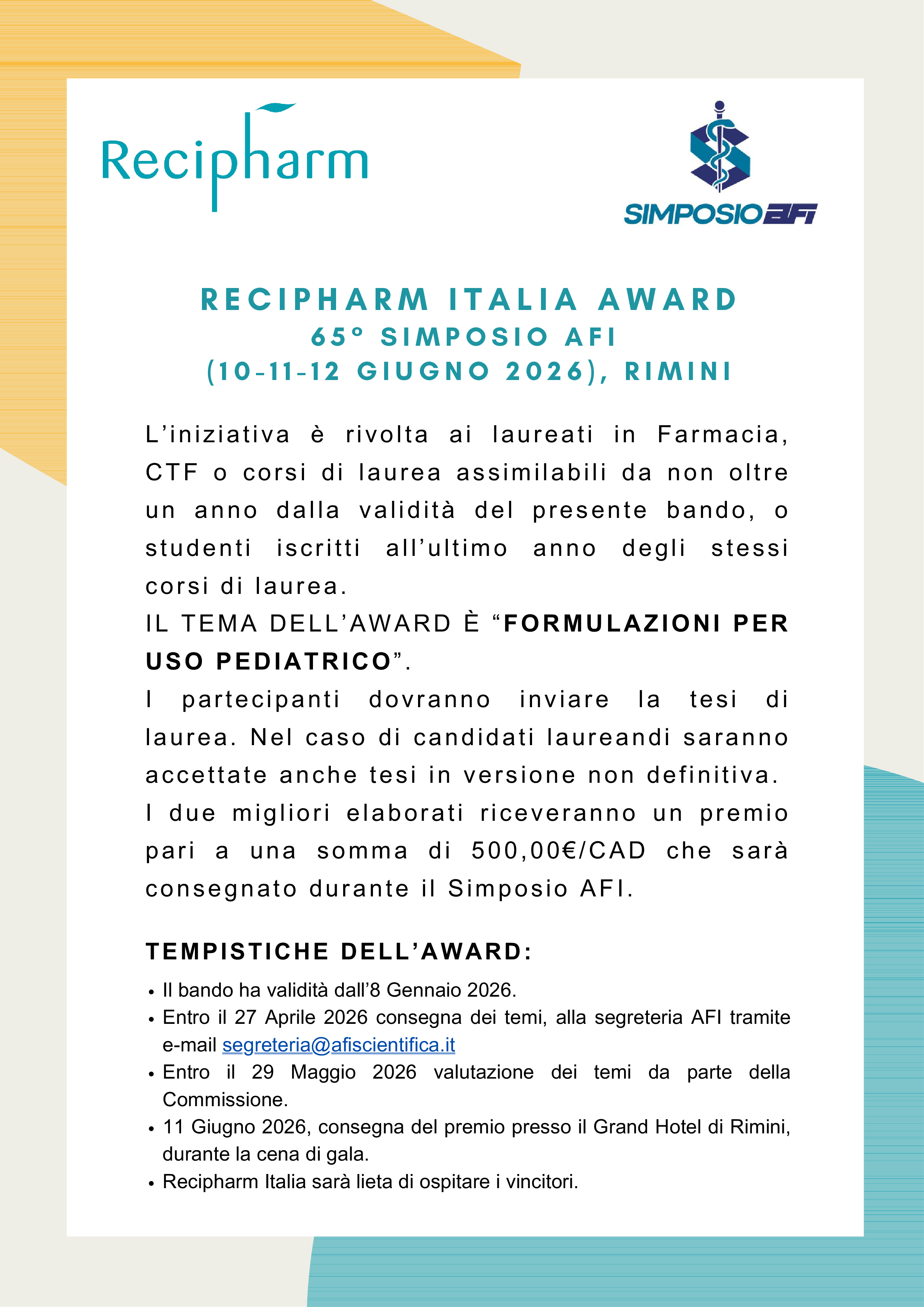 premio di laurea recipharm afi